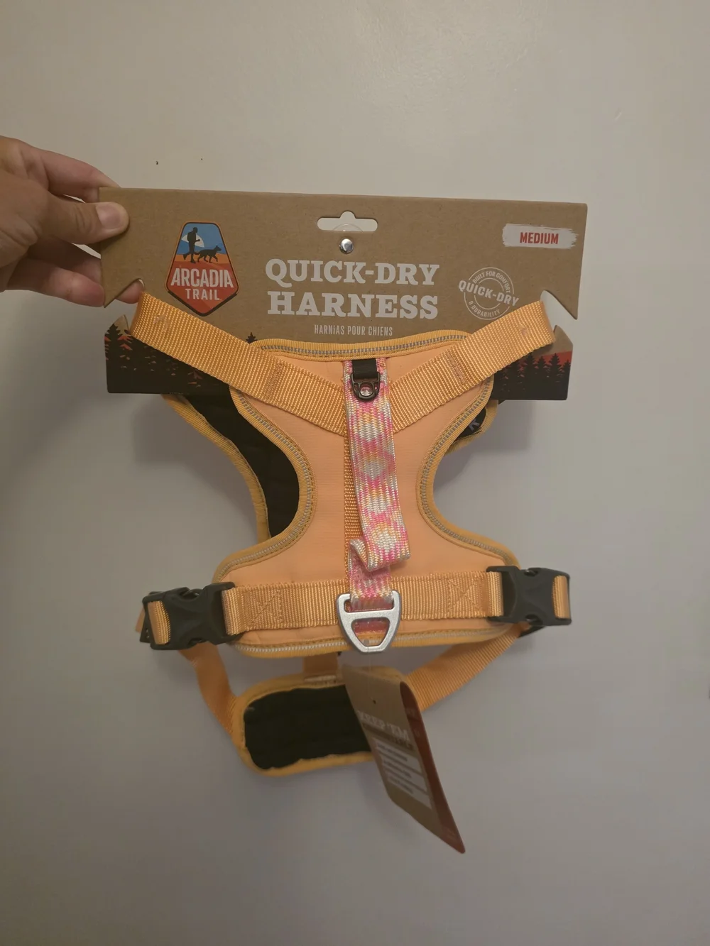 Arcadia Trail Quick-Dry Dog Harness - Peach (Medium)
